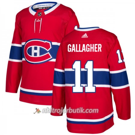 Män Ishockey Montreal Canadiens Tröja Brendan Gallagher 11 Adidas 2017-2018 Röd Authentic